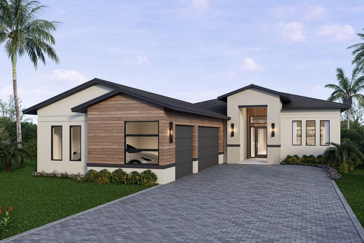 Plan image - 65770BS:Coastal Modern House Plan with 3 Bedrooms and 3-Car Garage