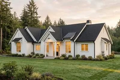 Farmhouse House Plan with 3 Bedrooms and Vaulted Ceilings