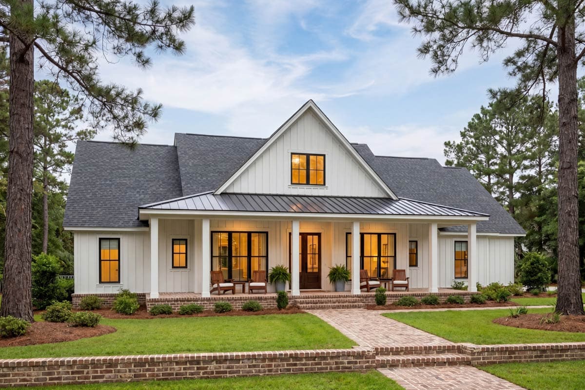 Plan image - 52048HZ:Charming Southern Farmhouse House Plan with 4 Bedrooms and Expansive Porches