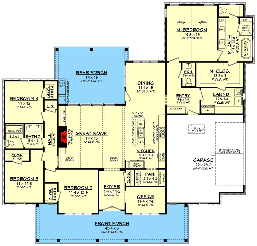 Plan 52048HZ: Charming Southern Farmhouse House Plan with 4 Bedrooms and Expansive Porches - Floor Plan - Image #17 - Country, Farmhouse, Southern