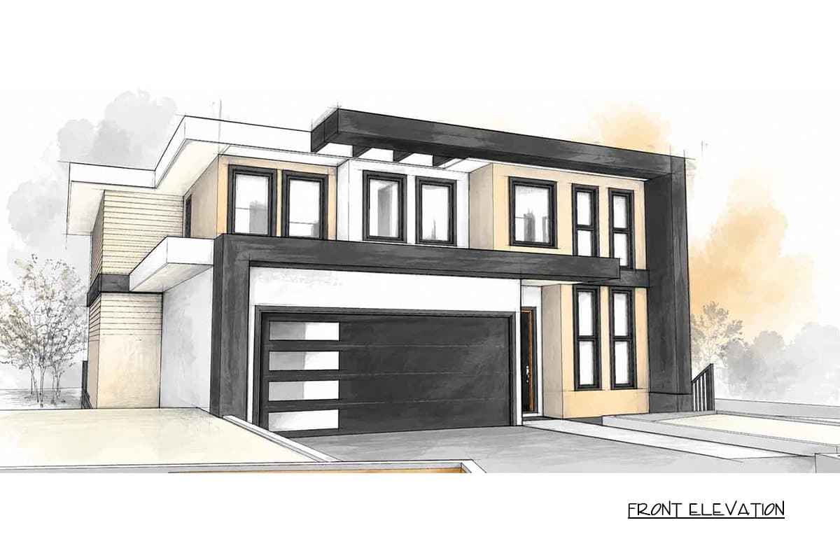 Plan 147072RML: Modern European House Plan Featuring Five Bedrooms and Two-Car Garage - Image #7 - Contemporary, European, Modern