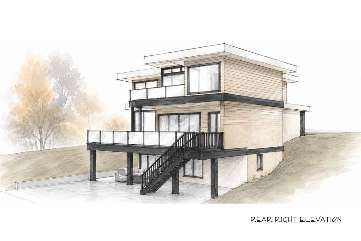 Plan 147072RML: Modern European House Plan Featuring Five Bedrooms and Two-Car Garage - Image #11 - Contemporary, European, Modern