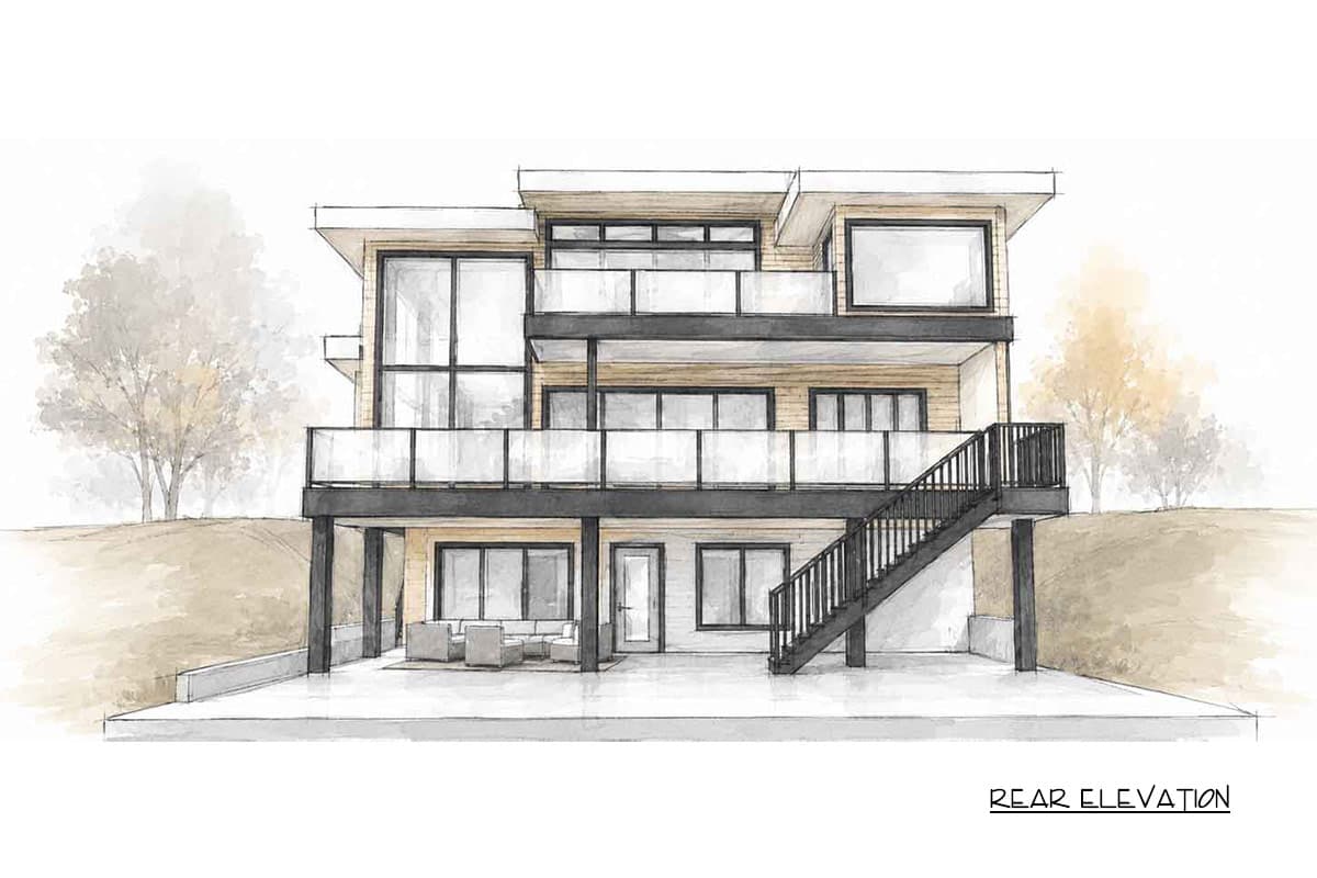 Plan 147072RML: Modern European House Plan Featuring Five Bedrooms and Two-Car Garage - Image #10 - Contemporary, European, Modern