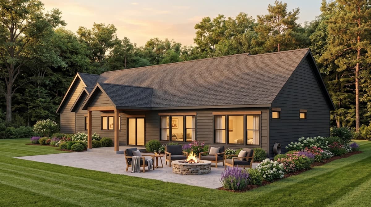Plan 911073JVD: Three Bedroom Modern Farmhouse House Plan with Attached Garage - Image #3 - Country, Craftsman, Modern Farmhouse, New American, Ranch