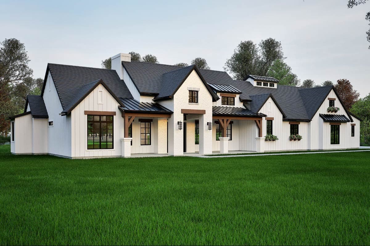 Plan 915063CHP: Hill Country Farmhouse House Plan with 3 Bedrooms and 3-Car Garage - Image #2 - Country, Hill Country, Modern Farmhouse, New American, Transitional