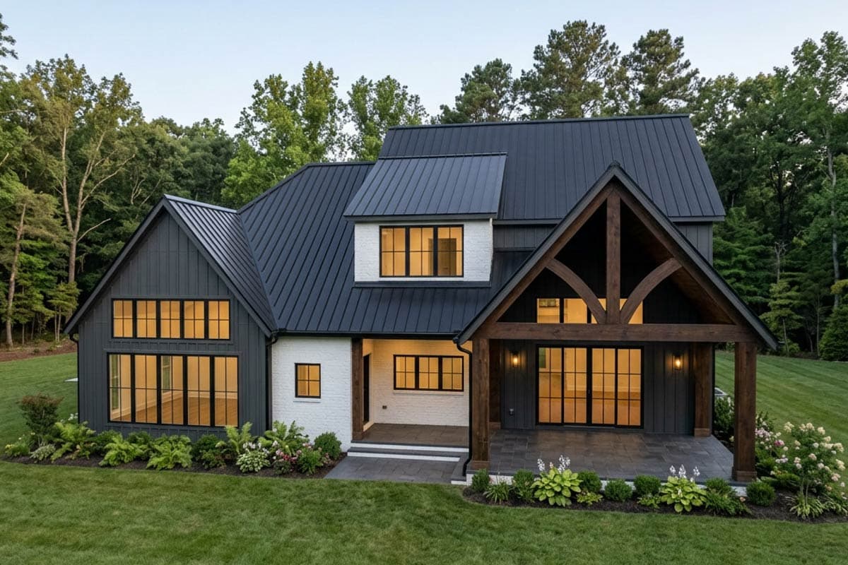 Plan 46539LA: Modern Farmhouse House Plan with 4 Bedrooms and 3-Car Garage - Image #3 - Farmhouse, Modern Farmhouse, New American, Transitional