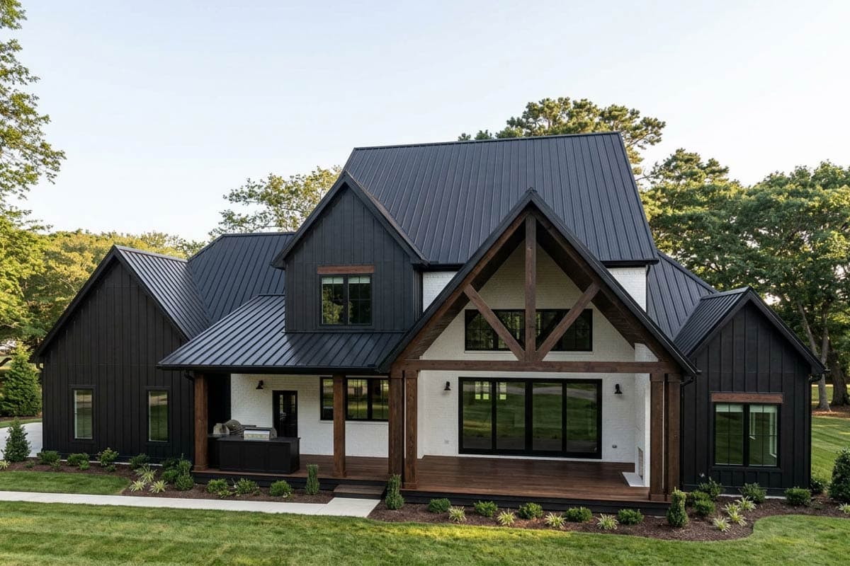 Plan 46540LA: Modern Transitional Farmhouse House Plan with 4 Bedrooms and Workshop Space - Image #2 - Farmhouse, Modern Farmhouse, New American, Transitional