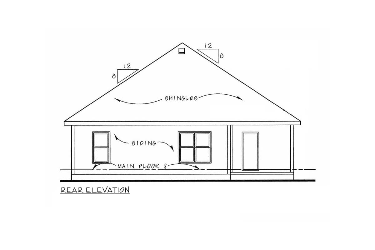 Plan 42760DB: Stylish Modern Ranch House Plan with 3 Beds, 2 Baths, and Mudroom - Image #3 - Cottage, Farmhouse, New American, Ranch