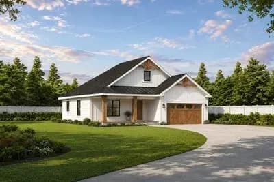 Stylish Modern Ranch House Plan with 3 Beds, 2 Baths, and Mudroom