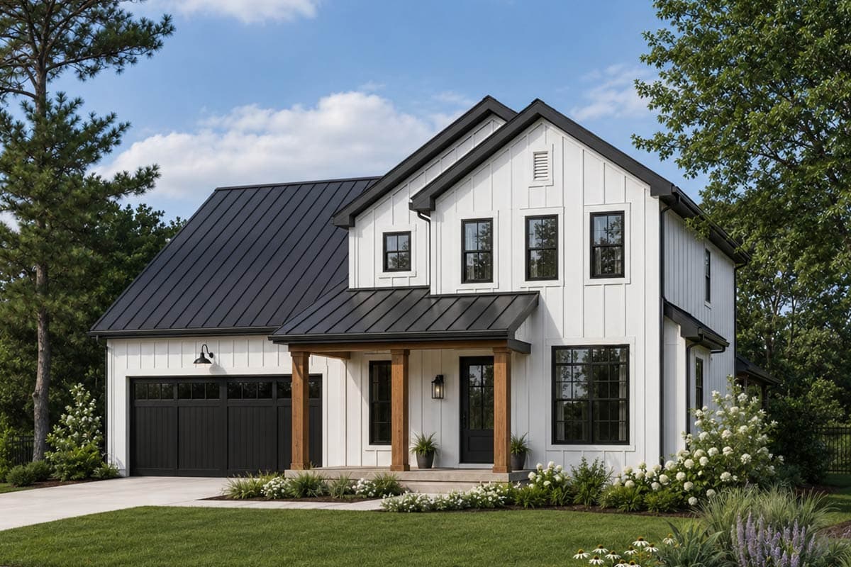 Plan image - 42762DB:Modern Farmhouse House Plan with Three Bedrooms and Two Car Garage