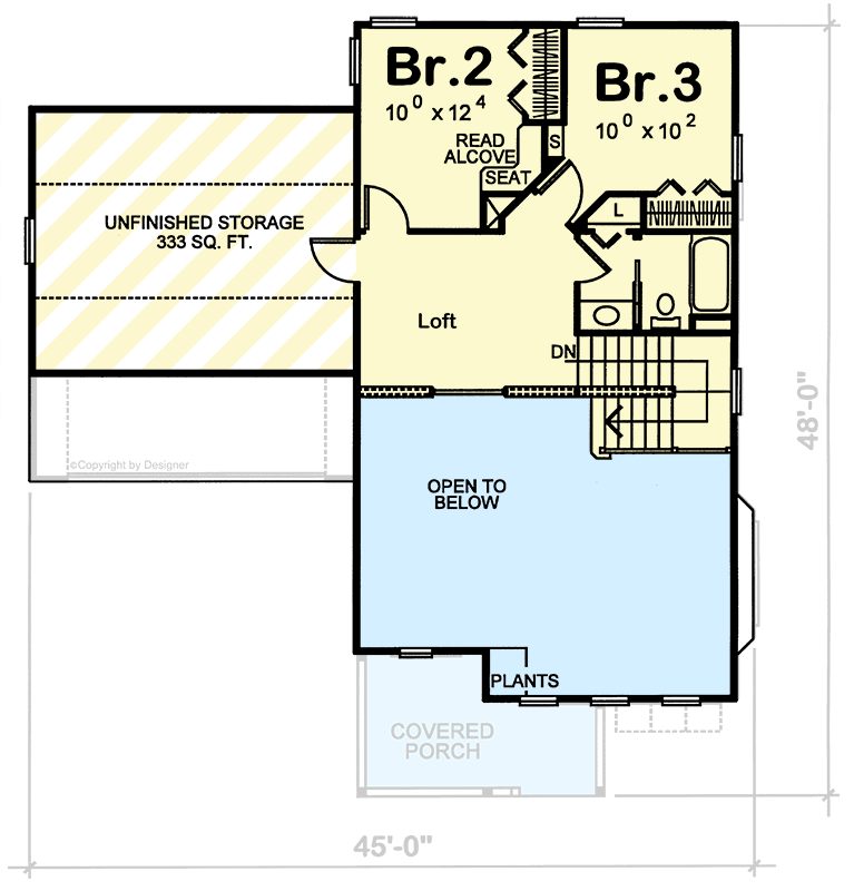 Plan 42762DB: Modern Farmhouse House Plan with Three Bedrooms and Two Car Garage - Floor Plan - Image #6 - Farmhouse, New American, Traditional