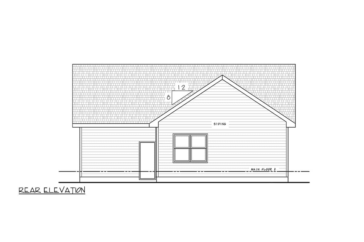 Plan 42763DB: Three Bedroom Cottage House Plan with One Car Garage - Image #4 - Cottage, Craftsman, Farmhouse, Traditional