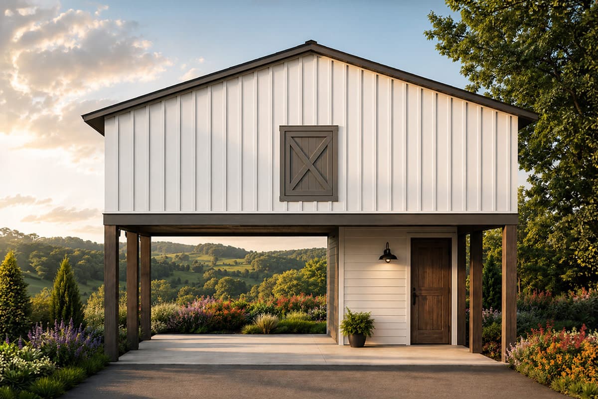 Plan image - 720189DA:Carport House Plan with Functional Storage Space