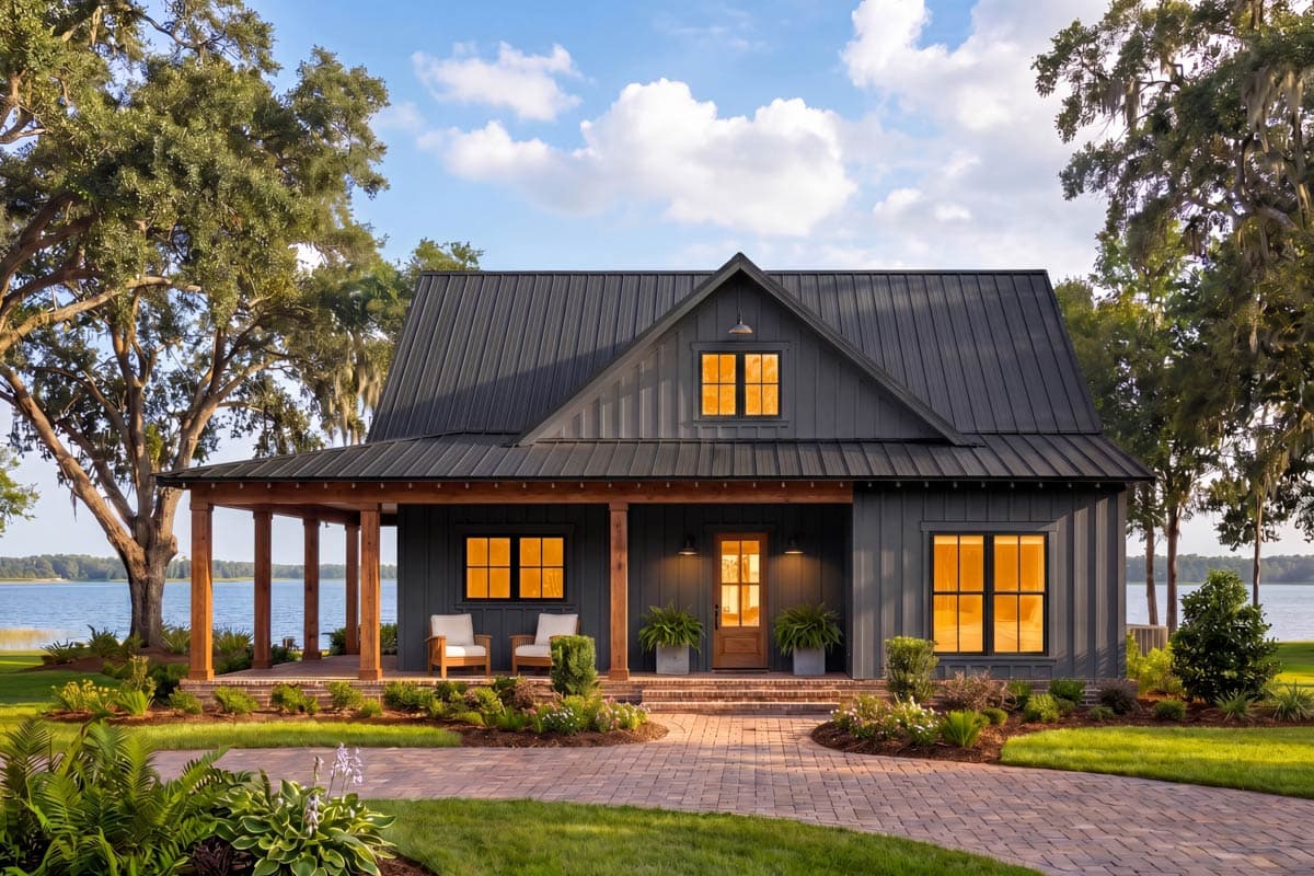 Plan 52049HZ: Modern Farmhouse House Plan with Two Bedrooms and Wraparound Porch - Image #2 - Cottage, Country, Farmhouse, Modern Farmhouse