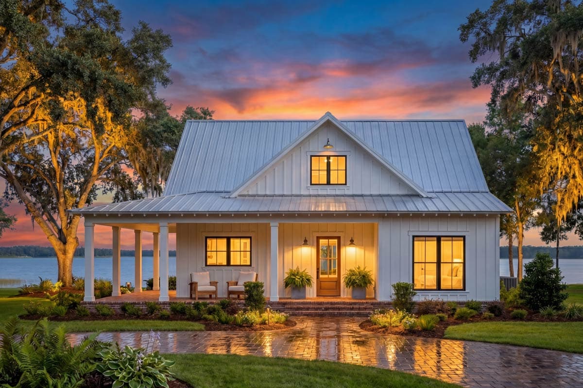 Plan 52049HZ: Modern Farmhouse House Plan with Two Bedrooms and Wraparound Porch - Image #3 - Cottage, Country, Farmhouse, Modern Farmhouse
