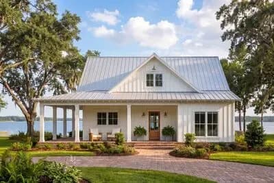 Modern Farmhouse House Plan with Two Bedrooms and Wraparound Porch