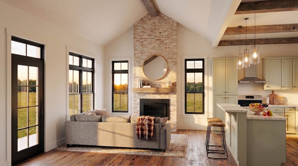 Plan 911075JVD: Charming Modern Farmhouse House Plan with One Bedroom and Porch - Image #4 - Cape Cod, Cottage, Country, Craftsman, Modern Farmhouse