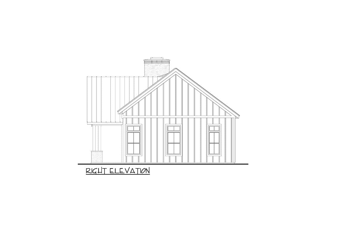 Plan 911075JVD: Charming Modern Farmhouse House Plan with One Bedroom and Porch - Image #10 - Cape Cod, Cottage, Country, Craftsman, Modern Farmhouse