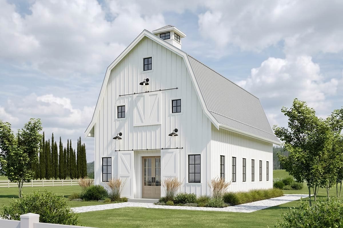Plan image - 270133AF:Charming Barn House Plan with Vaulted Master Suite and Loft