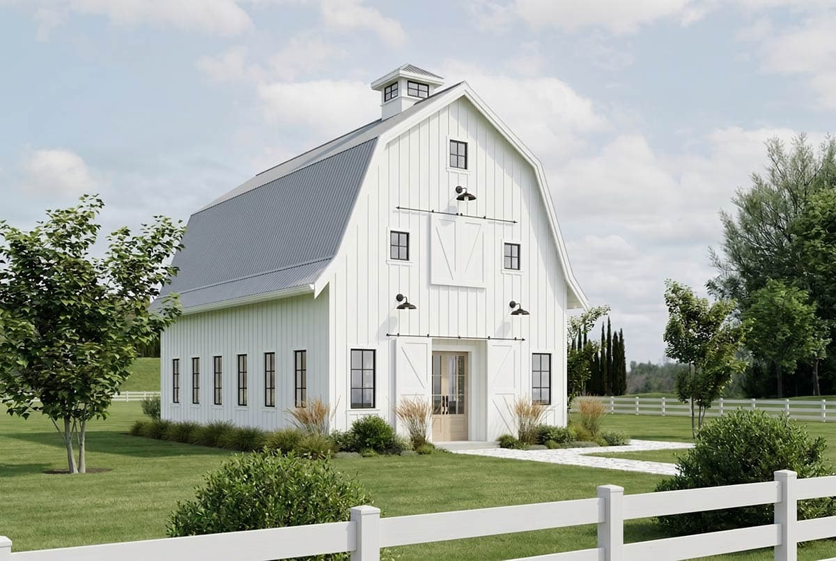 Plan 270133AF: Charming Barn House Plan with Vaulted Master Suite and Loft - Image #2 - Barndominium, Country, Farmhouse