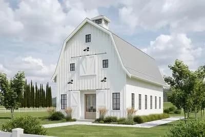 Charming 900 sq ft Barn Style House Plan with Optional Loft