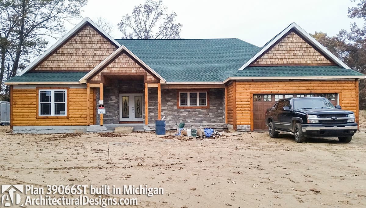 build gallery item - House Plan 39066ST comes to life in Michigan