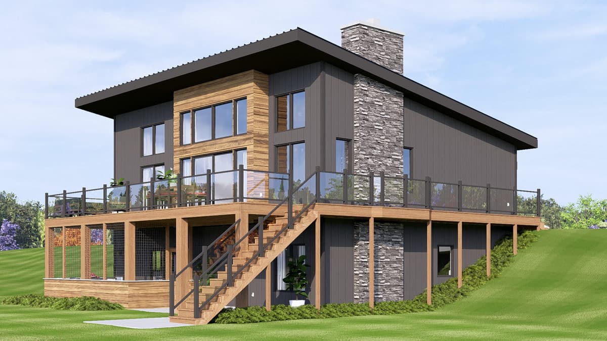 Plan 135432GRA: Coastal Contemporary House Plan with Two Master Suites and Wraparound Porch - Image #2 - Coastal, Coastal Contemporary, Contemporary, Mountain