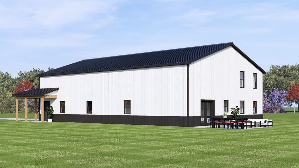 Plan 135433GRA: Barndominium House Plan with Massive Four-Car Garage and Workshop - Image #3 - Barndominium, Country