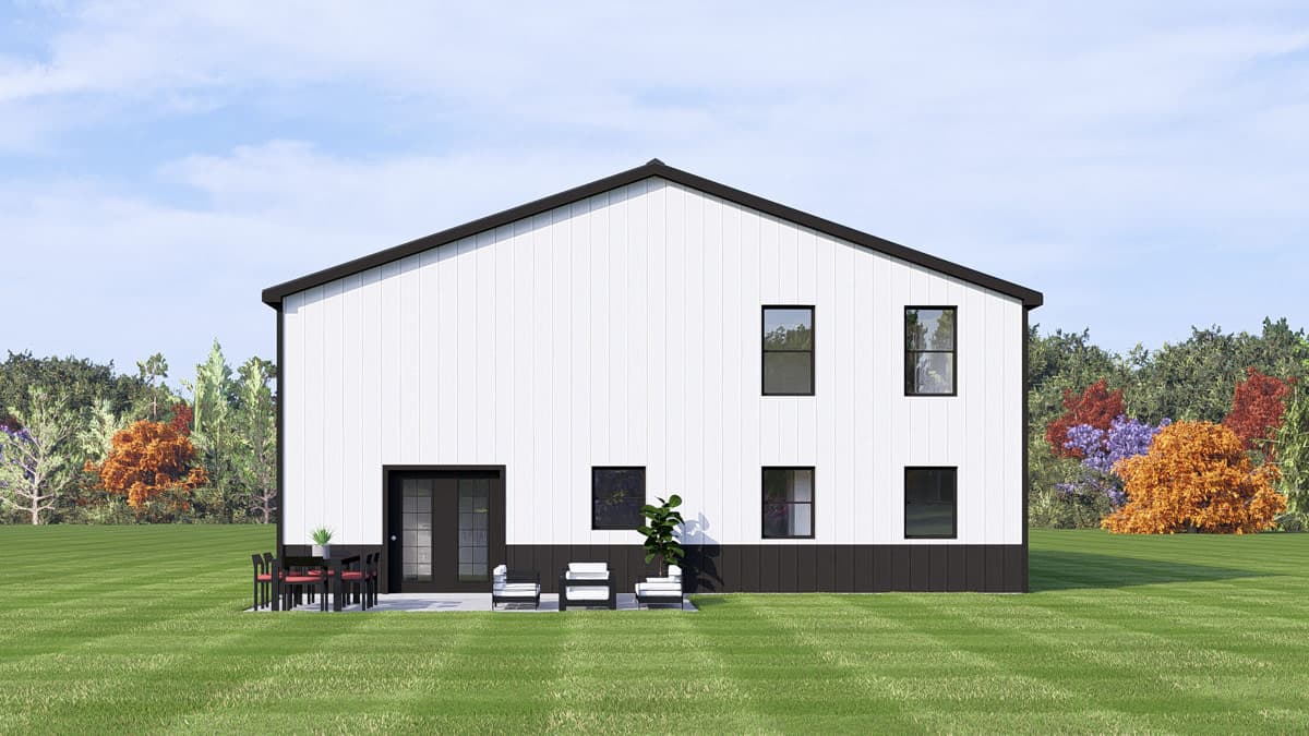 Plan 135433GRA: Barndominium House Plan with Massive Four-Car Garage and Workshop - Image #4 - Barndominium, Country