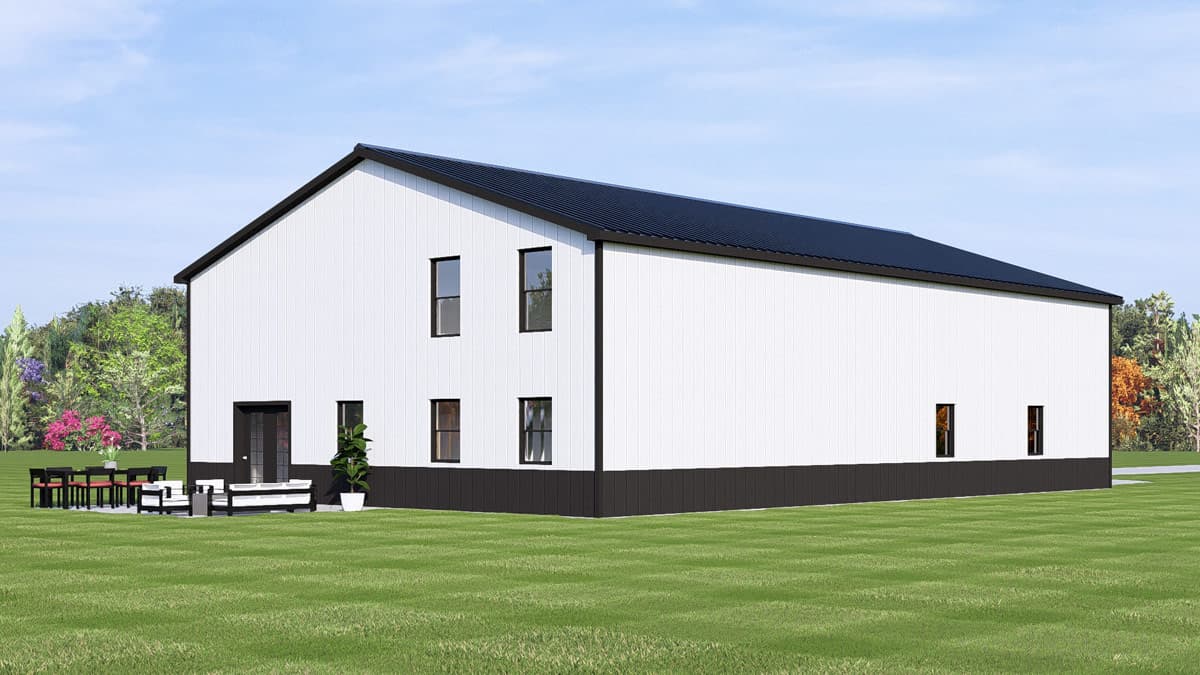 Plan 135433GRA: Barndominium House Plan with Massive Four-Car Garage and Workshop - Image #5 - Barndominium, Country