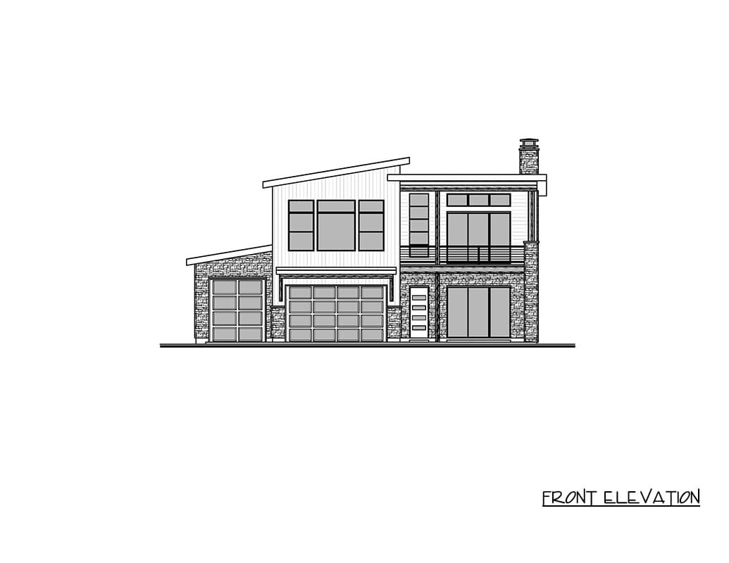 Plan 370054SEN: Modern Contemporary House Plan with Four Bedrooms and Three-Car Garage - Image #2 - Contemporary, Modern, Mountain