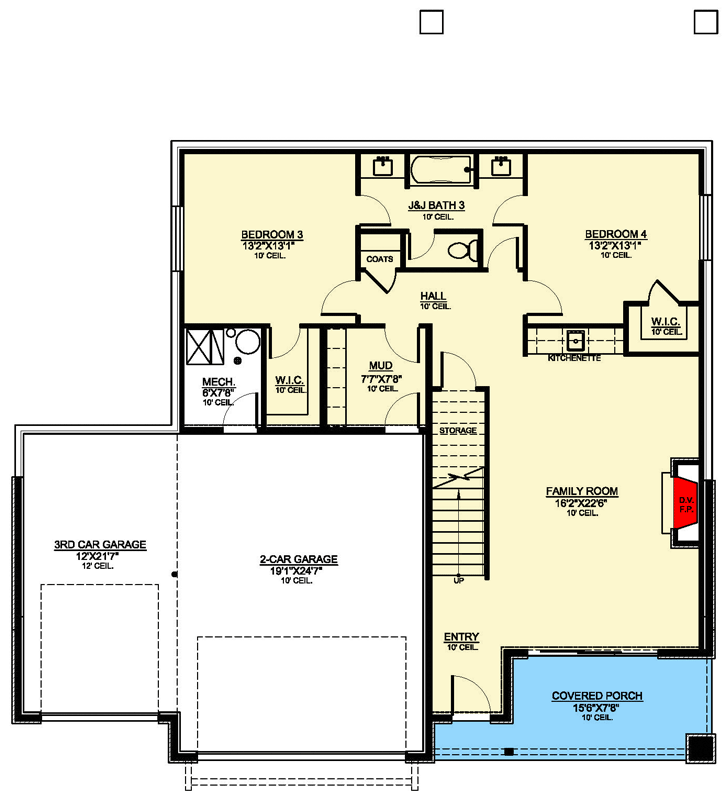 Plan 370054SEN: Modern Contemporary House Plan with Four Bedrooms and Three-Car Garage - Floor Plan - Walkout Basement Level - Contemporary, Modern, Mountain