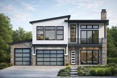 Modern Contemporary House Plan with Four Bedrooms and Three-Car Garage