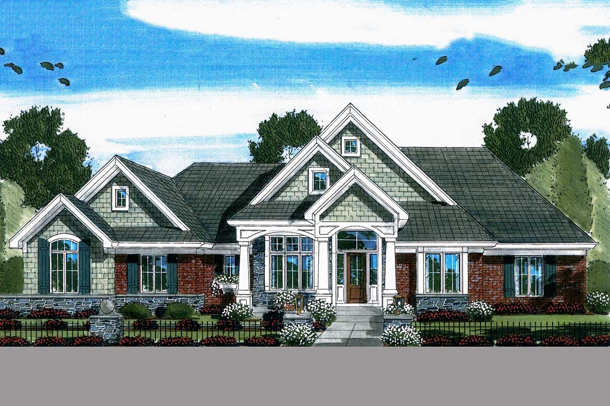 Plan 39068ST: One-Story House Plan with Lower Level Expansion - Image #7 - Craftsman, Traditional