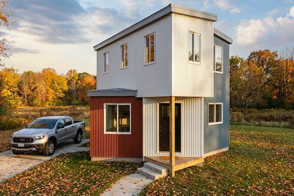 Plan image - 431004BOX:Boxes-Built Modern Cottage-Style Tiny House Plan with One Bedroom