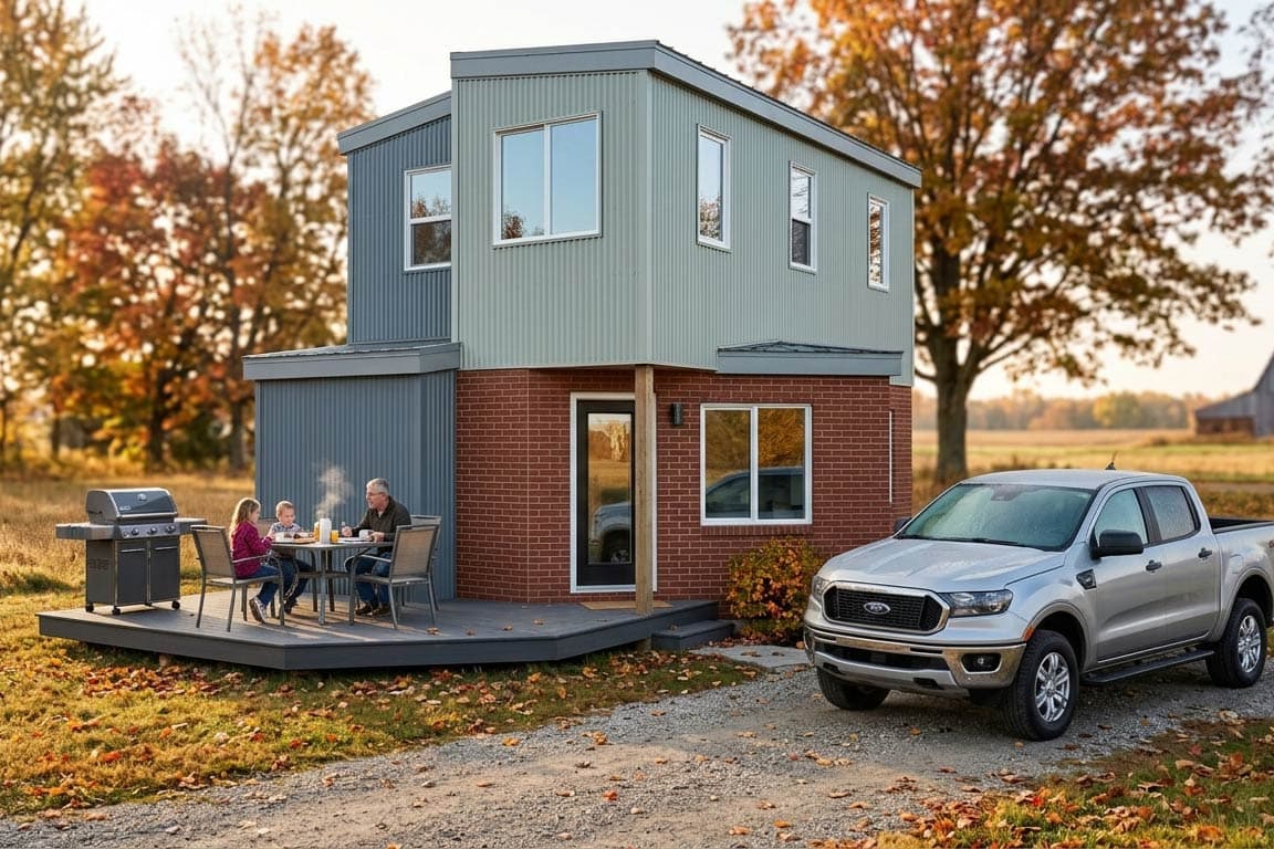 Plan 431004BOX: Boxes-Built Modern Cottage-Style Tiny House Plan with One Bedroom - Image #3 - Contemporary, Modern, Mountain, Transitional, Vacation