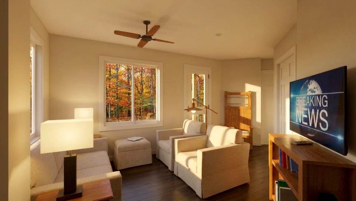 Plan 431004BOX: Boxes-Built Modern Cottage-Style Tiny House Plan with One Bedroom - Image #5 - Contemporary, Modern, Mountain, Transitional, Vacation