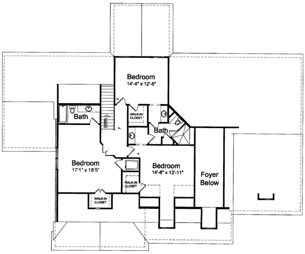 Plan 39070ST: Beautiful Ceilings - Floor Plan - 2nd Floor - Cape Cod, Country