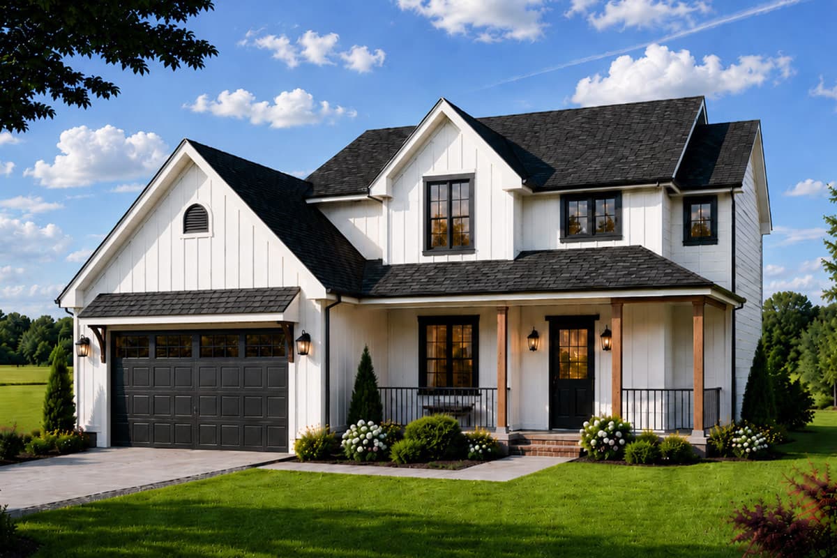Plan image - 42767DB:Modern Farmhouse House Plan with 4 Bedrooms and Wraparound Porch