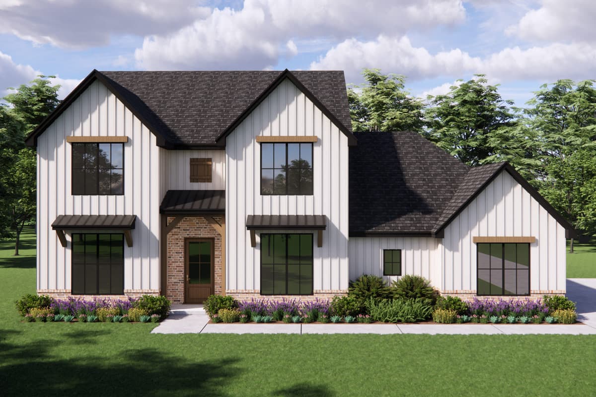 Plan image - 880018HLN:New American Farmhouse House Plan with 3 Bedrooms and Two Story Great Room