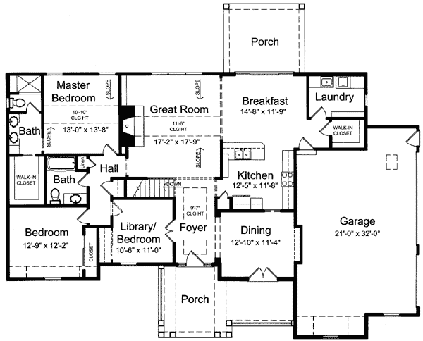 Plan 39081ST: Library Conversion Possibilities - Floor Plan - Main Level - Traditional