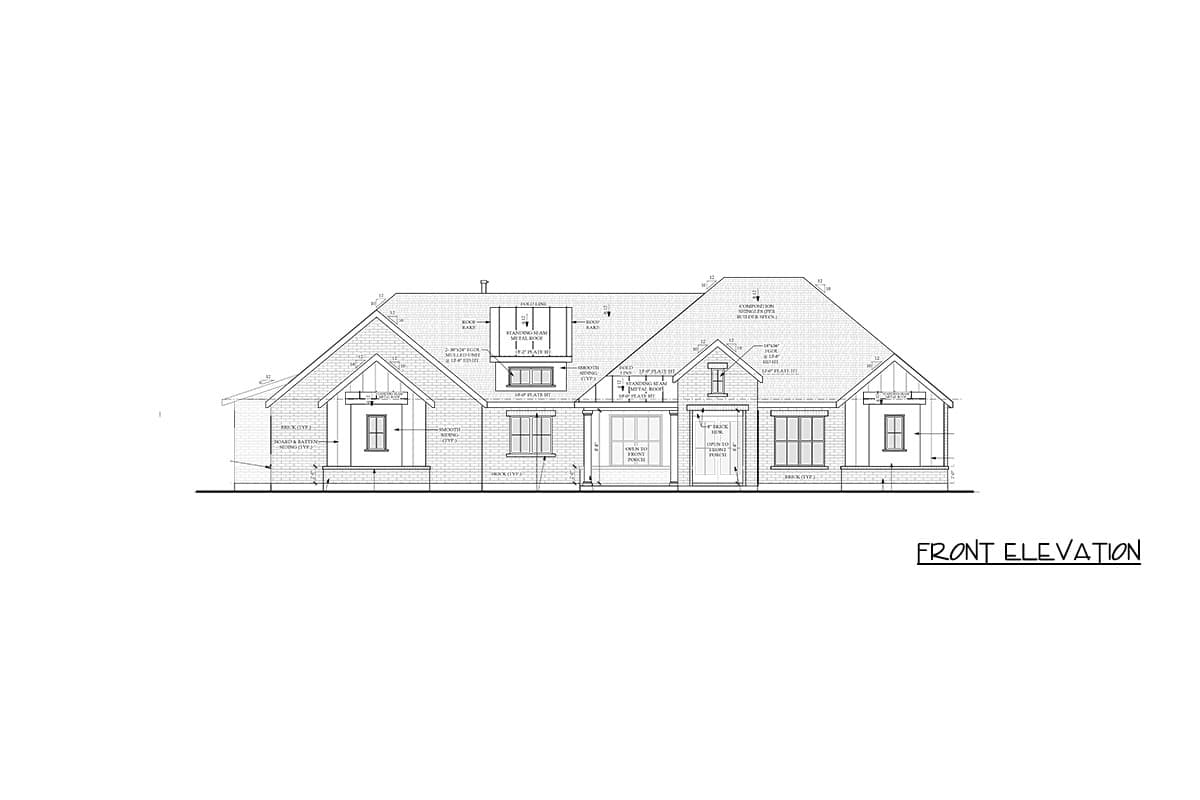 Plan 440046PWL: Transitional House Plan with 4 Bedrooms and Open Living Space - Image #2 - Hill Country, Modern Farmhouse, New American, Prairie, Ranch, Transitional