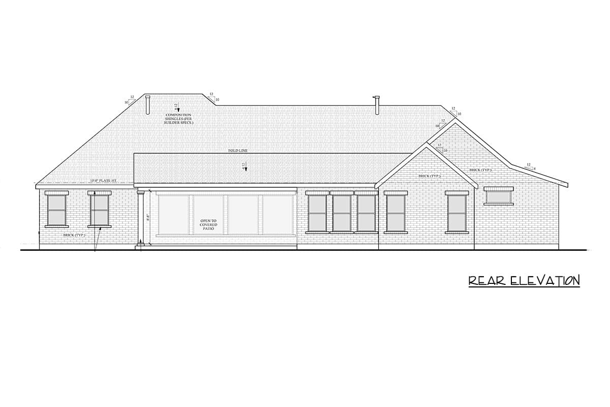 Plan 440046PWL: Transitional House Plan with 4 Bedrooms and Open Living Space - Image #4 - Hill Country, Modern Farmhouse, New American, Prairie, Ranch, Transitional