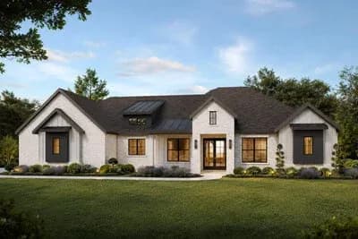 Transitional House Plan with 4 Bedrooms and Open Living Space