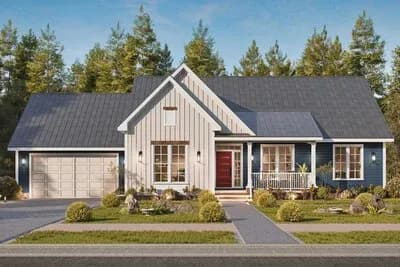 Modern Farmhouse House Plan with 3 Bedrooms and 1541 Square Feet