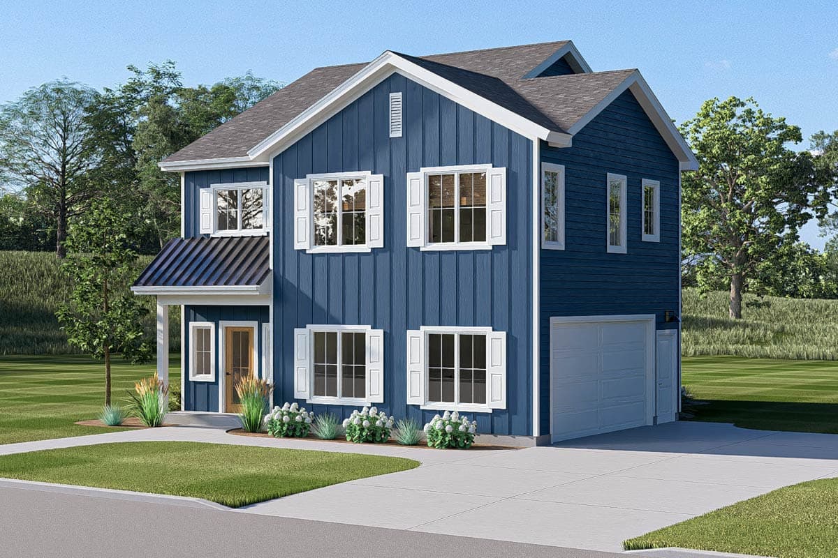 Plan 623654DJ: 3-Bed Modern Farmhouse Plan with Side-Entry Garage and Upstairs Master Suite - Image #7 - Country, Modern Farmhouse, New American, Traditional