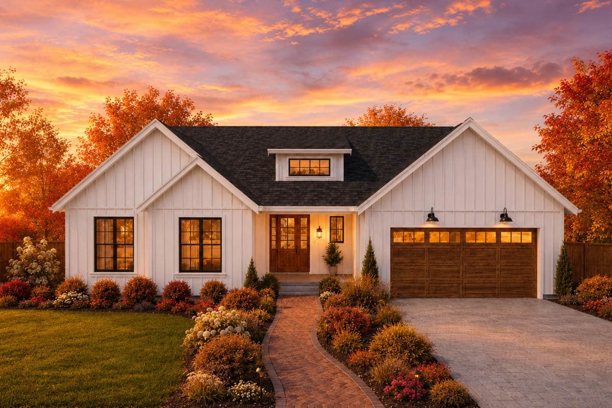 Plan 69920AM: Modern Farmhouse House Plan with 3 Bedrooms and 2 Car Garage - Image #5 - Country, Farmhouse, Modern Farmhouse, New American