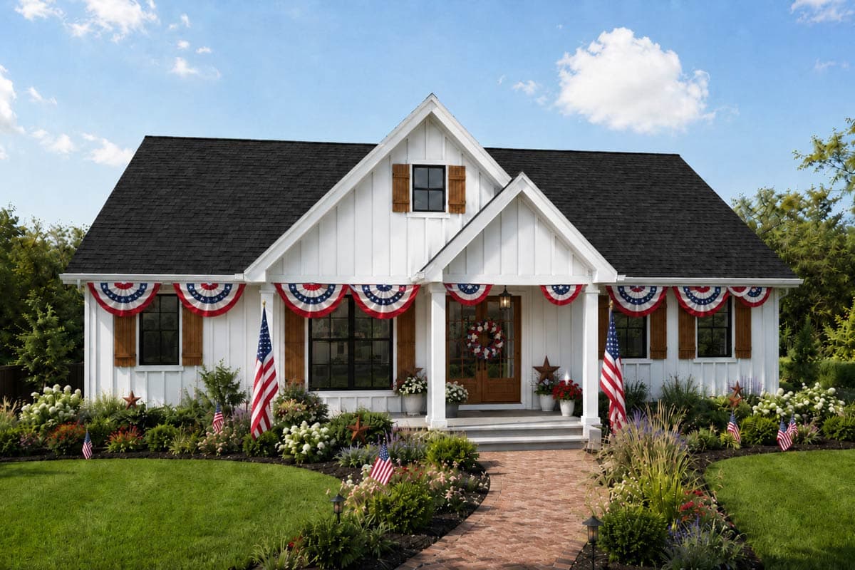 Plan image - 69923AM:Modern Farmhouse House Plan with 3 Bedrooms and 1491 Square Feet