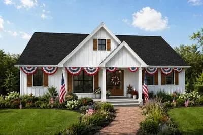 Modern Farmhouse House Plan with 3 Bedrooms and 1491 Square Feet