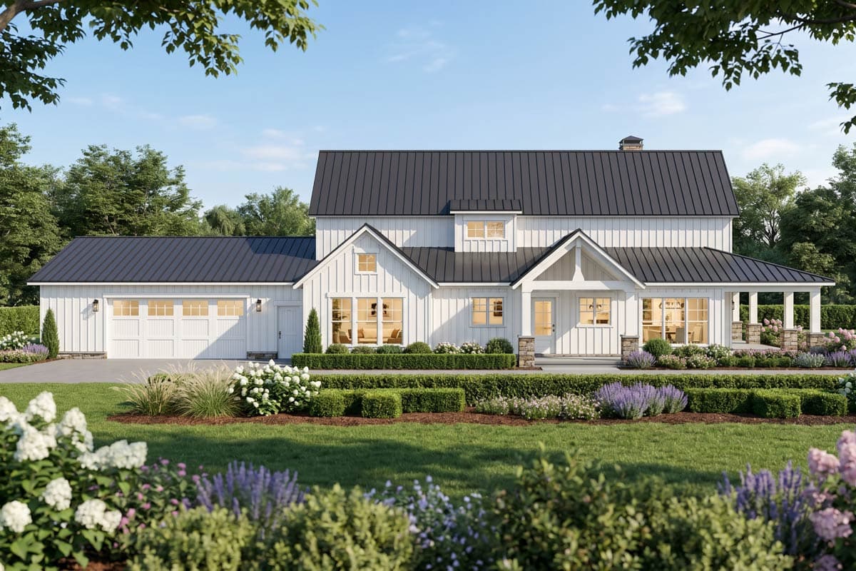 Plan 70977MK: Charming Farmhouse House Plan with Three Bedrooms and Expansive Porch - Image #4 - Country, Farmhouse